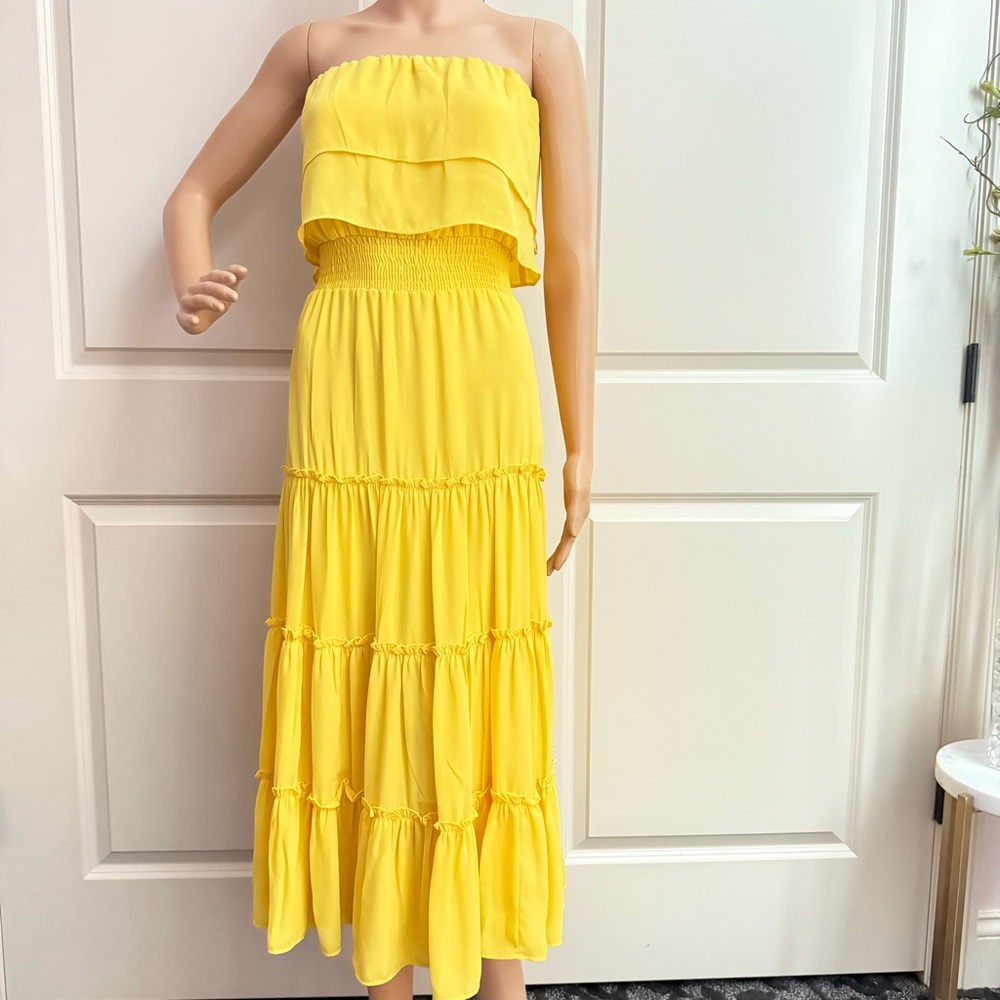 New 1.STATE Strapless Ruffle Tiered Dress - Picture 3 of 7